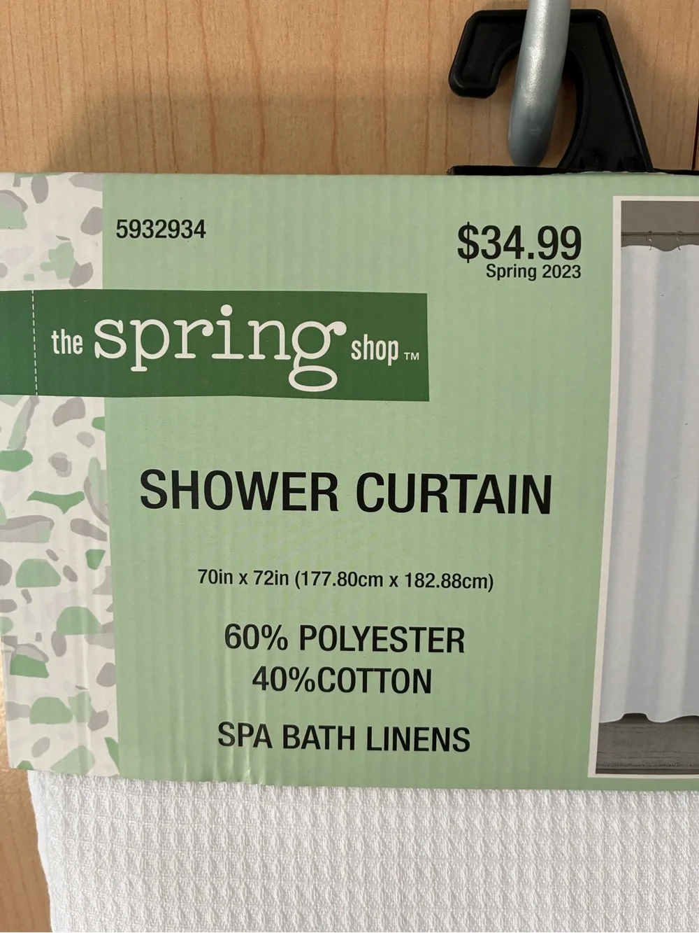 The Spring Shop White Waffle-Texture Shower Curtain NWT!